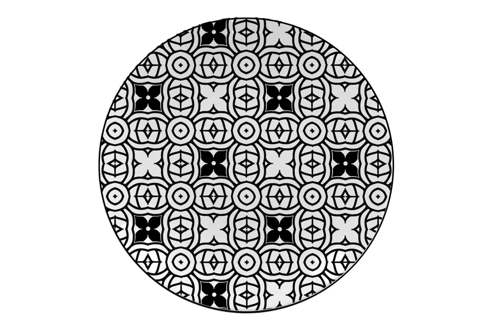 Mainstays Chiara 4 Piece Stoneware Round Black Salad Plates