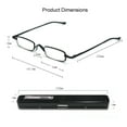 thumbnail image 4 of Mini Reading Glasses EYE ZOOM 2 Pack Metal Small Readers Light Portable Clip Case, Black, +1.75, 4 of 5