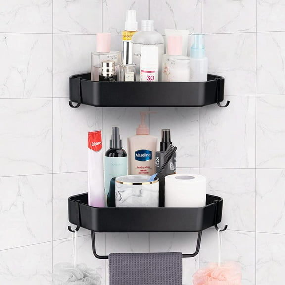 Toyandona Bathroom Accessories Aluminium Alloy Shower Shelf Storage Organizer 1 Set