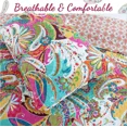 thumbnail image 5 of Cozy Line Home Fashions Flourish Colorful Floral Reversible 3-Piece Quilt Bedding Set Queen, 5 of 5