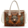 thumbnail image 2 of ZUXONGSY Wolf Leather Print PVC Tote Bags for Women with Zipper Women's PVC Handbag Waterproof Shoulder Bag for Summer Vacation, Weekend Trips, 2 of 7