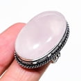 thumbnail image 2 of Natural Rose Quartz Gemstone Handmade 925 Sterling Silver Ring Size 6, 2 of 2