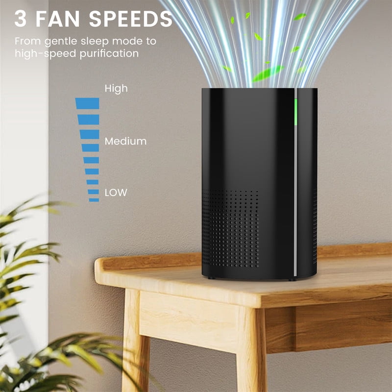 Edendirect 1655 Sq.ft. HEPA-True Console Air Purifier in Black,147 CFM,5 Speeds with Auto and Sleep Mode for Bedroom