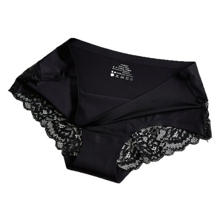 iOPQO womens underwear Women Lace Thong Panties Fashion Underwear Underpants Lingerie Briefs M-2XL Black L