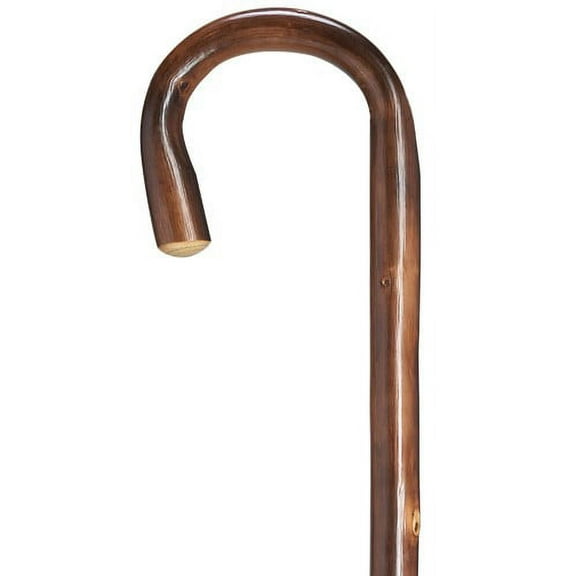 Walking Cane Lady's Crook Handle Cane Scorched Knotted English Chestnut
