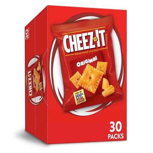 Cheez-It Cheese Crackers, Baked Snack Crackers, Lunch Snacks, Original, 30Oz Box (30 Packs) - Pack of 2