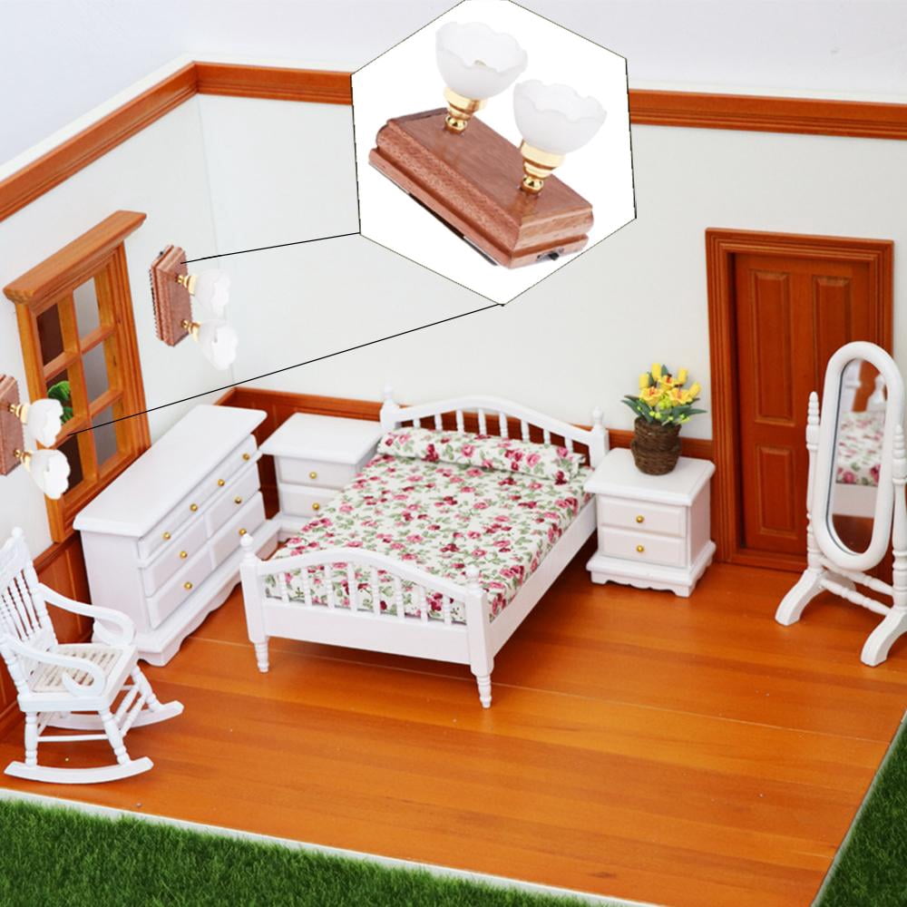 Plafonnier Miniature Pour Maison De Poupée 1:12 - Style Cottage - Blanc - Métal Et Plastique