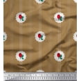 thumbnail image 1 of Soimoi Silk Fabric Stripe,Leaves & Rose Floral Print Fabric by Yard 42 Inch Wide, 1 of 1