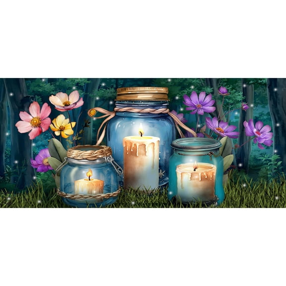 Briarwood Lane Spring Be a Light Jars Mini Mat 22x10 Indoor Outdoor For Spring Doormat