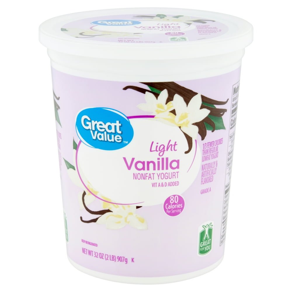 Great Value Light Vanilla Nonfat Yogurt, 32 oz