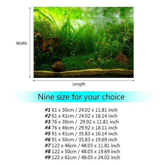 LYUMO Water Grass Style Aquarium Fish Tank Background Poster PVC Adhesive Decor Paper, Fish Tank Background Paper,Fish Tank Poster