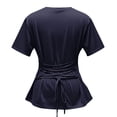 thumbnail image 4 of Diufon Cinched Waist Tops for Women Dressy Casual Dolman Sleeve Crewneck Shirts Summer Solid Color Basic Tees, 4 of 6