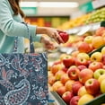 thumbnail image 6 of Eco-Friendly Reusable Grocery Bag - Floral Retro Foldable Tote for Daily Use, Washable & Durable, 6 of 6