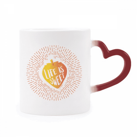 

Sweet Line Strawberry Life Heat Sensitive Mug Red Color Changing Stoneware Cup