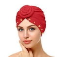 thumbnail image 2 of Womens Fashion Elastic Solid Color Comfortable Cap Beaded Large Cap for Women, 2 of 4