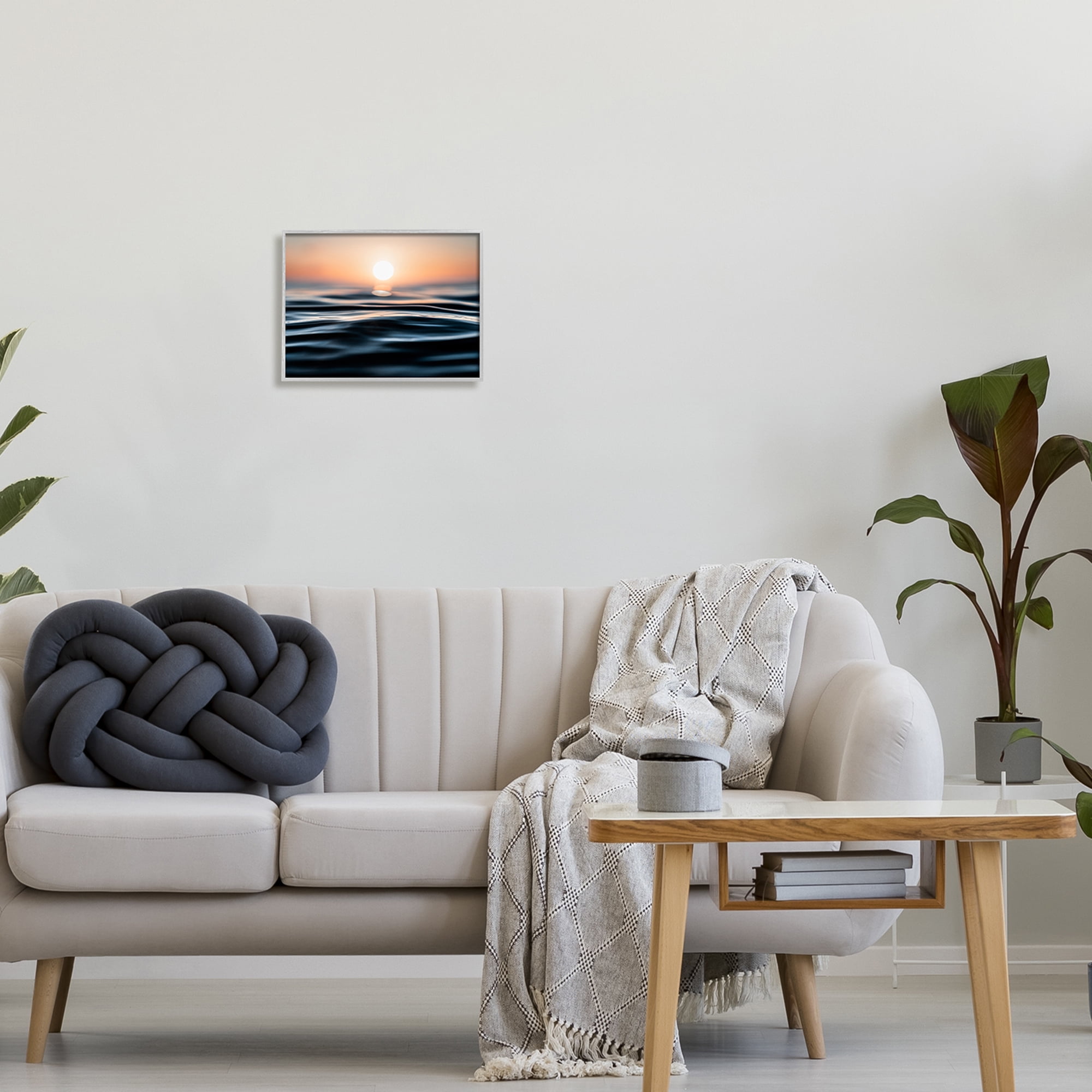 Stupell Industries Abstract Sunlit Ripples Landscape Painting Gray Framed Art Print Wall Art, 14 x 11