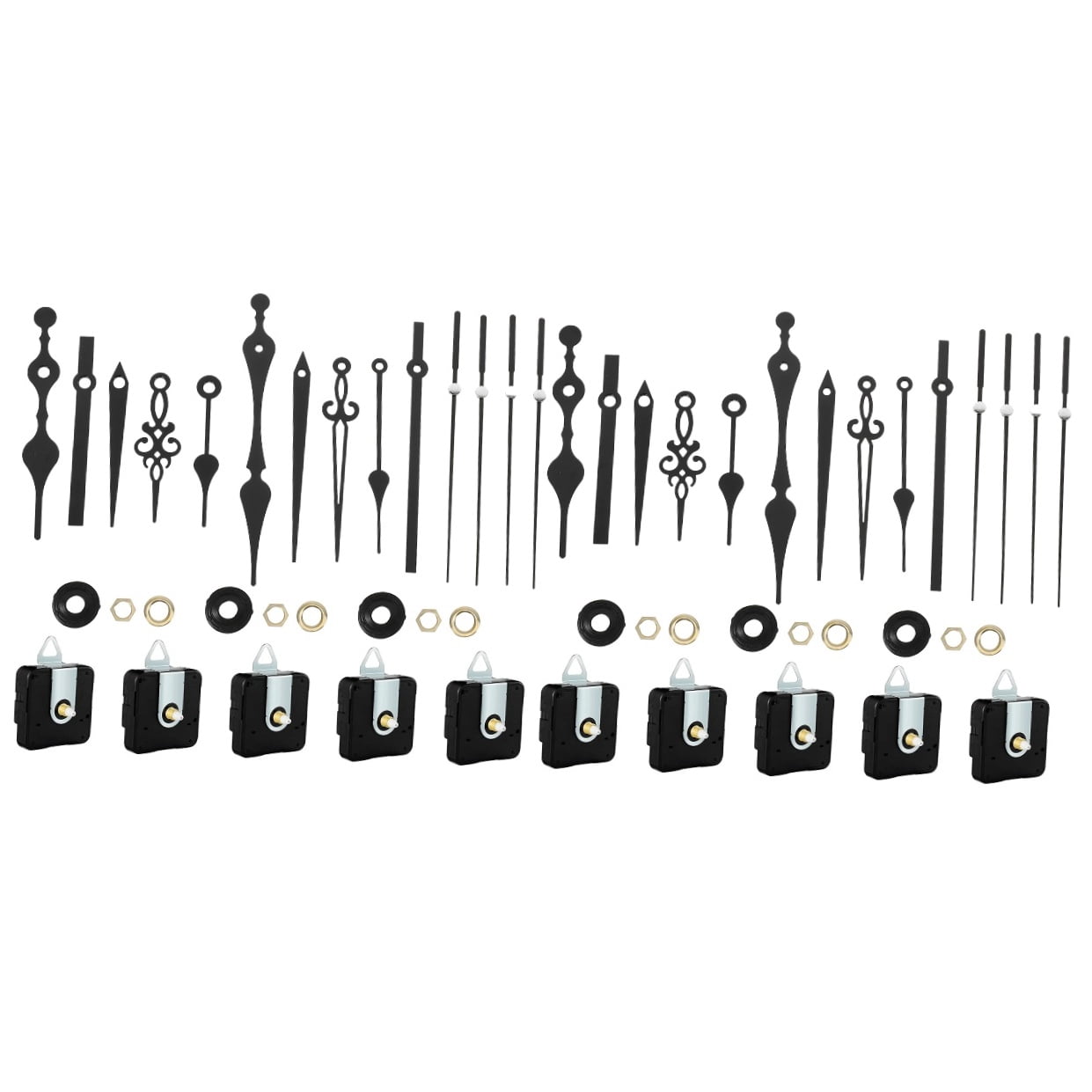 MLINS 10 Sets Clock Movement Replacement Kit with Hands, Practical Clock Parts for Clock Repair and Craft Projects