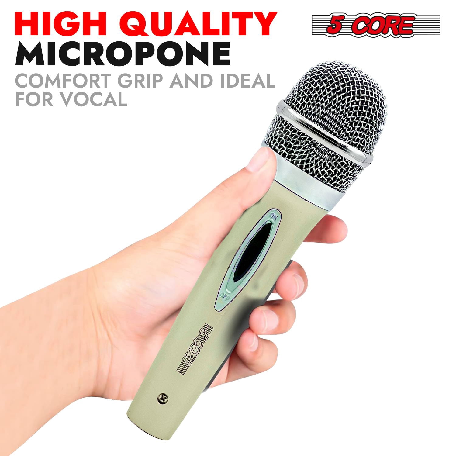 Microphone Dynamic Vocal Handheld Mic Cardioid Unidirectional Microfono w On Off Switch + XLR Audio Cable for Singing Karaoke Public Speaking & Parties - PM 286 WH