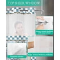 thumbnail image 4 of No Hook Shower Curtain with Snap in Liner, Ocean Nautical Starfish Octopus Coral Shell Plaid Hotel Shower Curtains for Bathroom, Washable Shower Curtain Liner Set with Mesh Top Window, 48"x72", 4 of 6