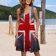 thumbnail image 6 of Busydd Womens 4th of July Dress Summer American Flag Graphic Sundresses Casual Independence Day Midi Dresses Crew Neck Beach Dress with Pockets, 6 of 6