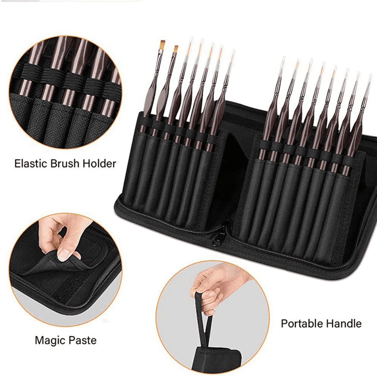 Detail Paint Brush Set,30Pcs Miniature Painting Brushes Kit,Professional Mini Fine Paint Brushes Set