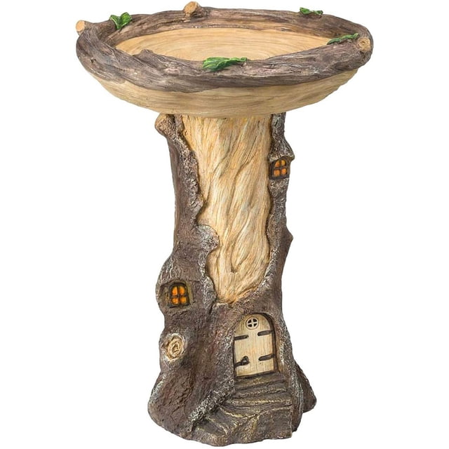 Comedero para pájaros, comedero para pájaros de jardín, herramienta para beber de resina natural, artesanía decorativa, comedero para pájaros