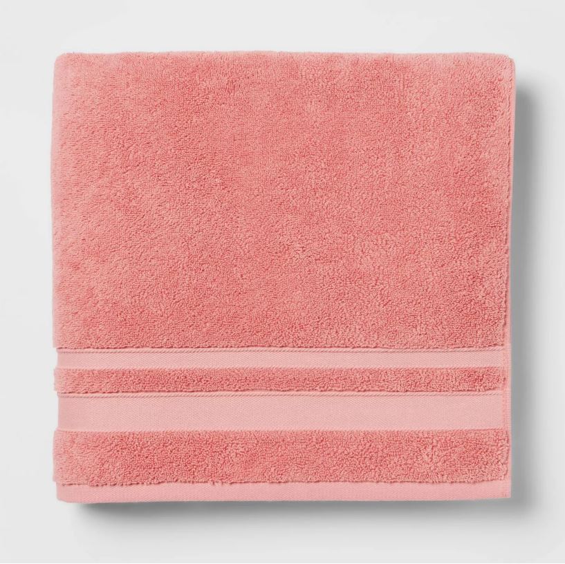 Threshold Performance Solid Bath Towel Coral Reef