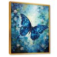 thumbnail image 2 of Designart "Butterfly Azure Flitter" Animals Butterfly Floater Framed Canvas Wall Art, 2 of 5