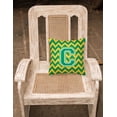 thumbnail image 2 of Carolines Treasures Chevron Green and Gold Decorative Outdoor Pillow, 2 of 2