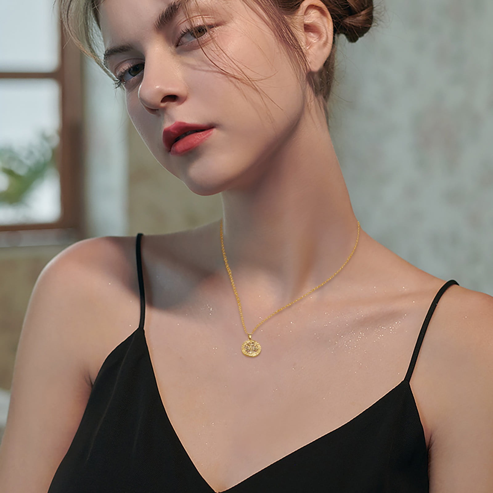 Lovehome Zodiac Sign Pendant, Elegant Gold Color Chain Necklace Letter  Zodiac Sign Necklace For Women And Girls Gift - Walmart.com