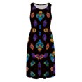 thumbnail image 5 of Babysbule Woman Summer Dresses Women's Sleeveless Loose Plain Dresses Casual Short Dress With Pockets Tie-Dye Rainbow Gradient Print Dress, 5 of 7