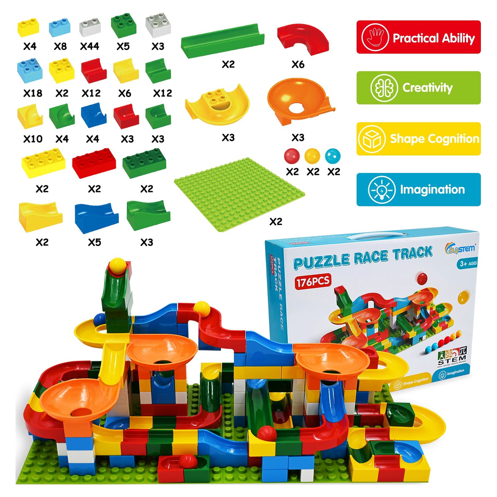 XDR 176-Piece Big Blocks Marble Run Set photo 7