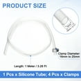 thumbnail image 2 of Silicone Tubing, 0.63" ID. 0.71" OD. 3.28 ft Length Tube with Clamps, Clear, 2 of 6