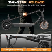 Alloweek AW02T Electric Scooter for Adults 8.5 Solid Tire 19.9 mph 350W Motor 23 Miles Range Iron Frame Foldable Commuting E Scooter with LED Lights