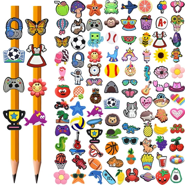 Pencil Toppers JRONGHE, 100 unidades, bonitos dijes para lápices para niños