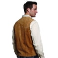 thumbnail image 2 of Cripple Creek Mens Light Brown Boar Suede Leather Western Snap Front Vest LT, 2 of 2