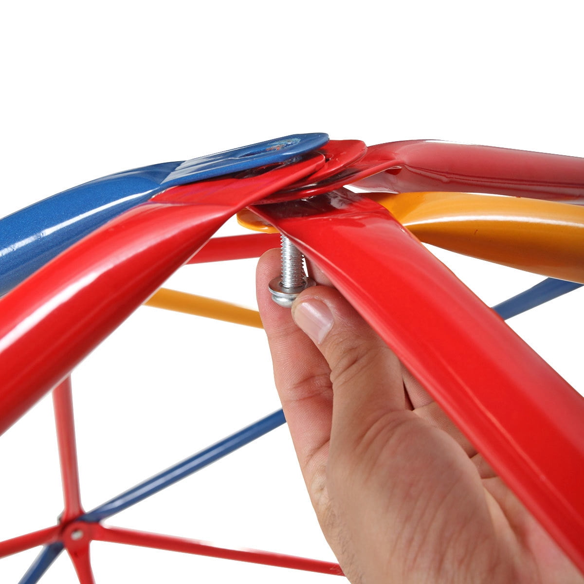 Kepooman Outdoor Kids Dome Climber for Backyard, Child' s Jungle Gym Monkey Bars Climbing Tower, Red & Yellow & Blue Kepooman Outdoor Kids Dome Climber for Backyard, Child' s Jungle Gym Monkey Bars Climbing Tower, Red & Yellow & Blue