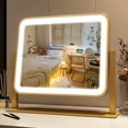 thumbnail image 1 of Dressing Table Mirror with Lights, Vanity Mirror 35.5 x 30.5 cm with Lights, Illuminated Dressing Table Mirror, Smart Touch with 3 Colours, Adjustable for Table, 1 of 7