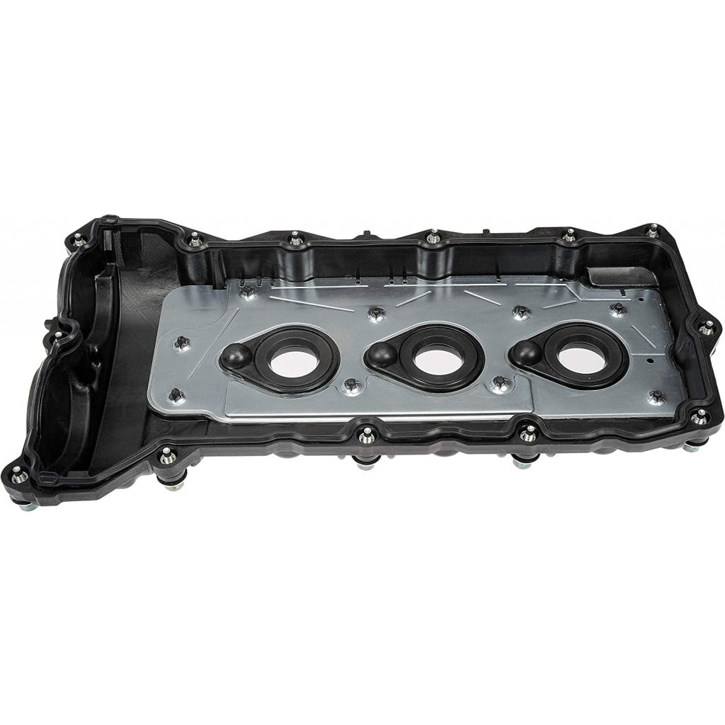 KarParts360 For Buick Enclave 2008 Engine Valve Cover | Plastic | Black Color | Contains Oil Baffles | SOHC Cylinder Head Type | Grommets Included | 4 Inches Height | 12565940, 12591198