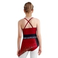 thumbnail image 2 of CHICTRY Robe de Patinage Artistique pour Filles, Bretelles Spaghetti, Jupe de Ballet, Bourgogne 14, 2 of 7
