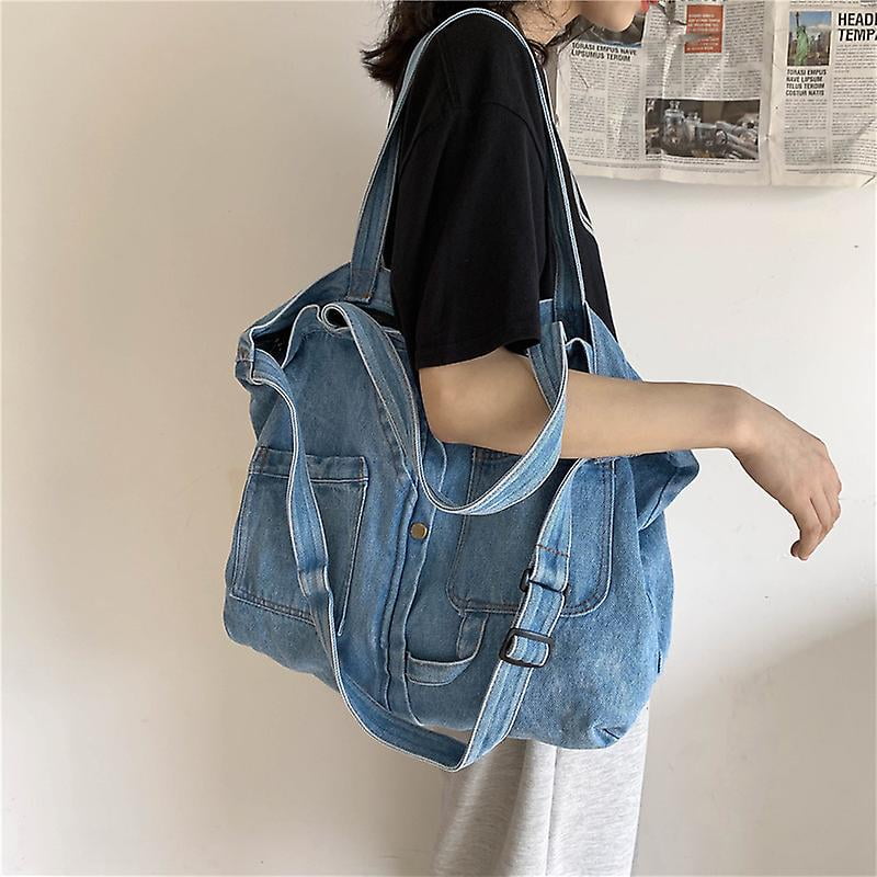 Womens Denim Hobo Bag Jeans Casual Shoulder Bag for School Office Travel