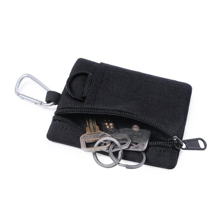 Minimalist Mens Wallet - Keychain Blocking Zipper Small Womens Wallet,  Small Key Ring Wallet FOB Holder Keychain Credit Card Wallet for Men Teen  Boys