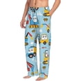 thumbnail image 2 of Uemuo Building Truck Pattern Men's Wide Leg Palazzo Lounge Pants with Pockets Light Weight Loose Comfy Casual Pajama Pants-Small, 2 of 9