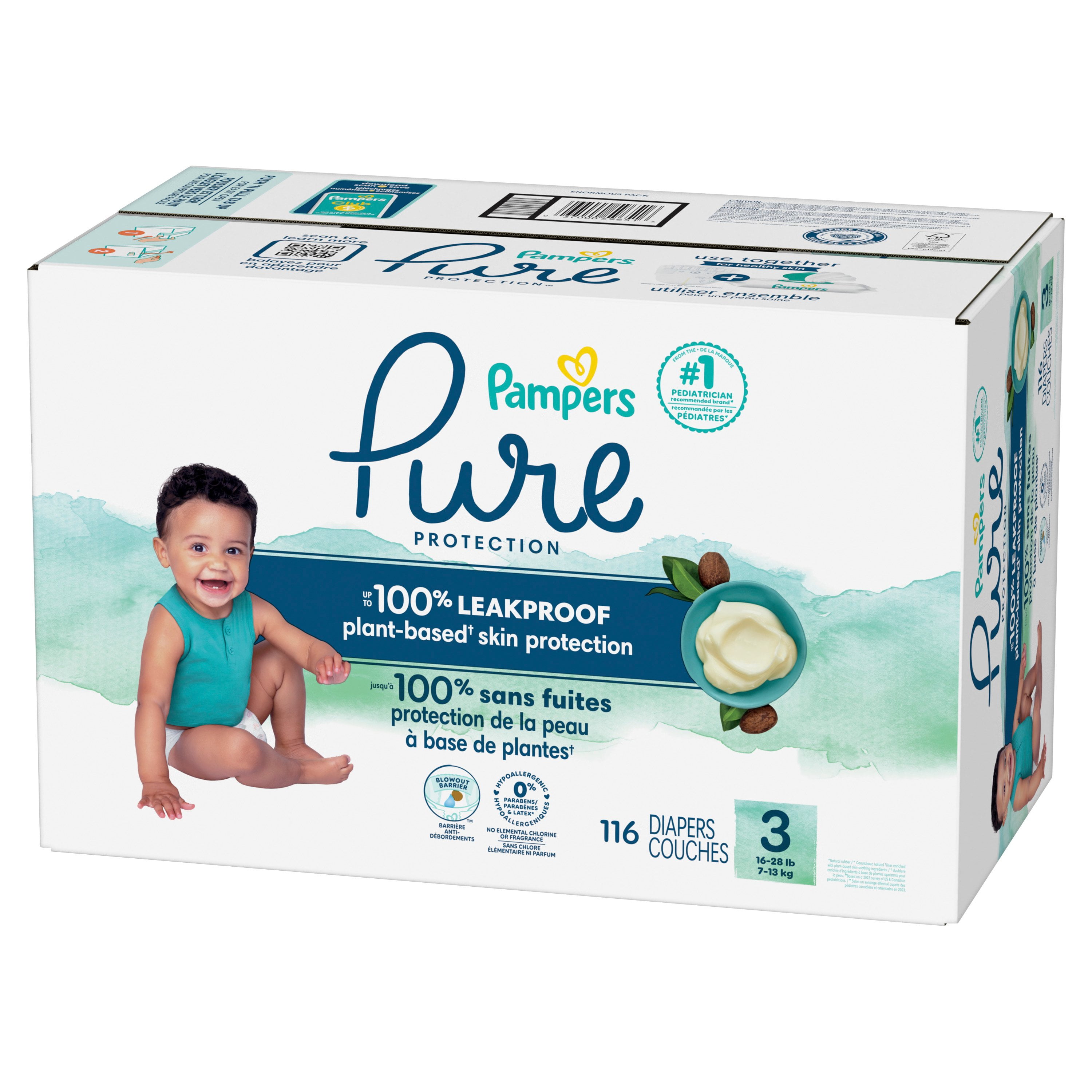 Pampers Pure Protection Diapers, Size 3, 116 Count (Select for More Options)