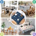thumbnail image 4 of Christmas Square Tablecloth 42x42 Inch – Waterproof Polyester Printed Table Cover, Wrinkle Resistant & Washable for Kitchen Dining Picnic Party Decor, Single-v4-15, White, 4 of 6