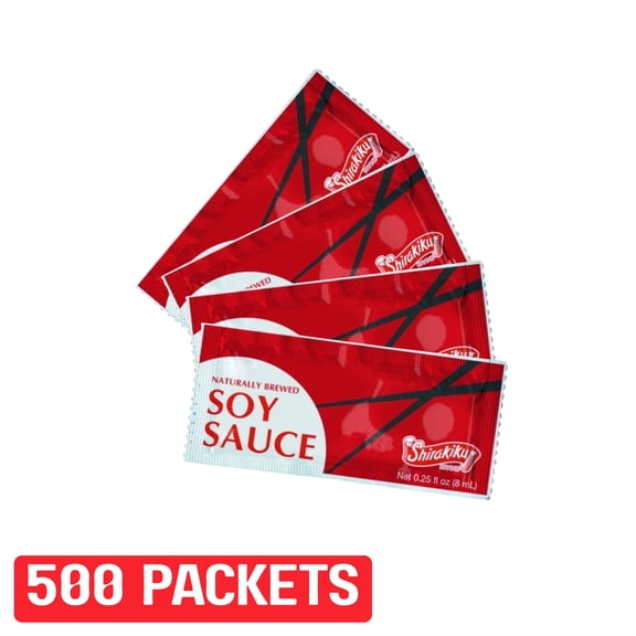 SHIRAKIKU Soy Sauce Packet Naturally Brewed, 6 ml, 500 packet