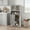 grey, variant on 54-Inch Tall Storage Cabinet Hutch Bar Cabinet with Glass Doors and Adjustable Shelves, Wooden Kitchen Pantry Storage Cabinet for Living Room and Dining Area