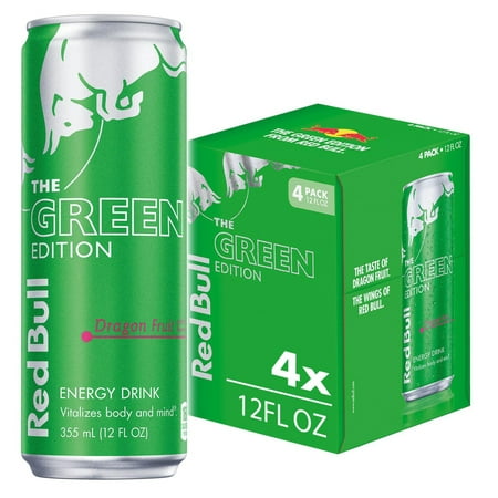 product image of Red Bull Energy Drink, The Green Edition, Dragon Fruit, 12 Fl Oz (4 pack)