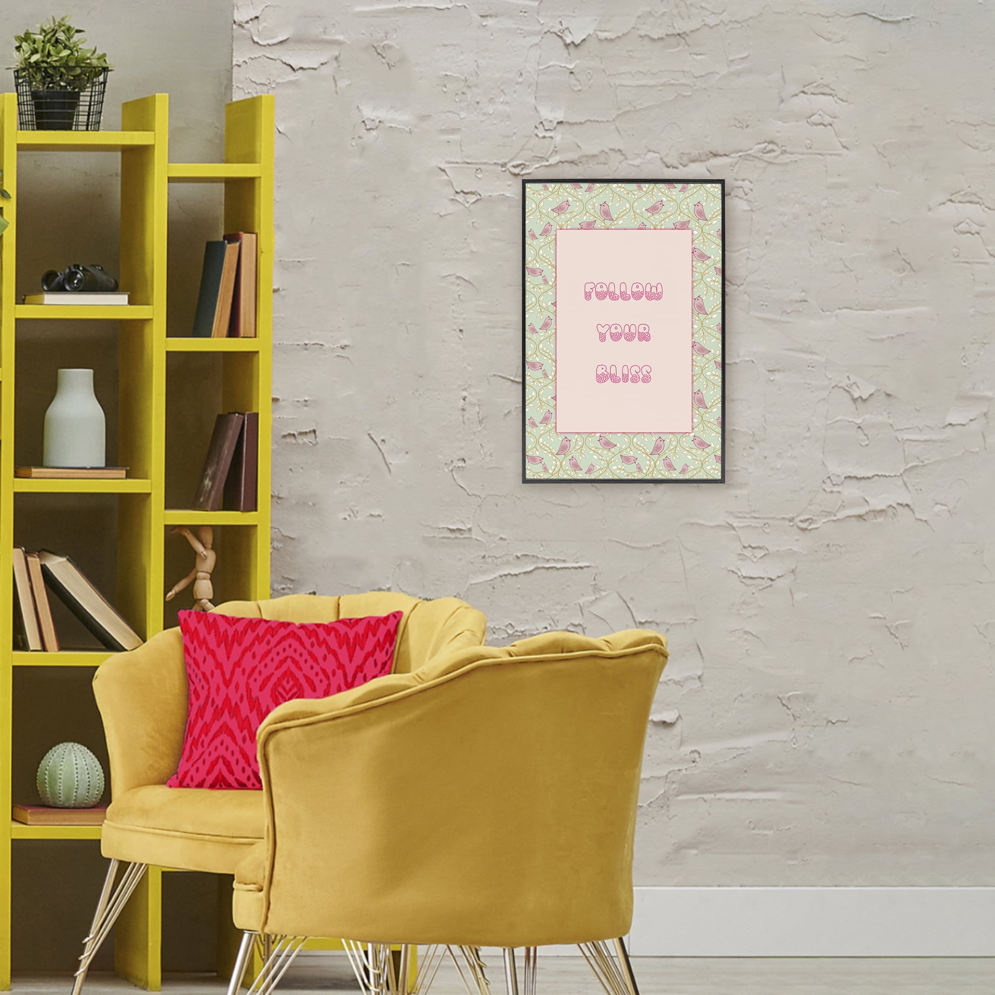 Stupell Industries Follow Your Bliss Black Framed Giclee Art, design by Pooja Dave