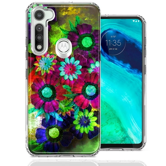 MUNDAZE For Motorola Moto G Fast Colorful Daisies Design Double Layer Phone Case Cover
